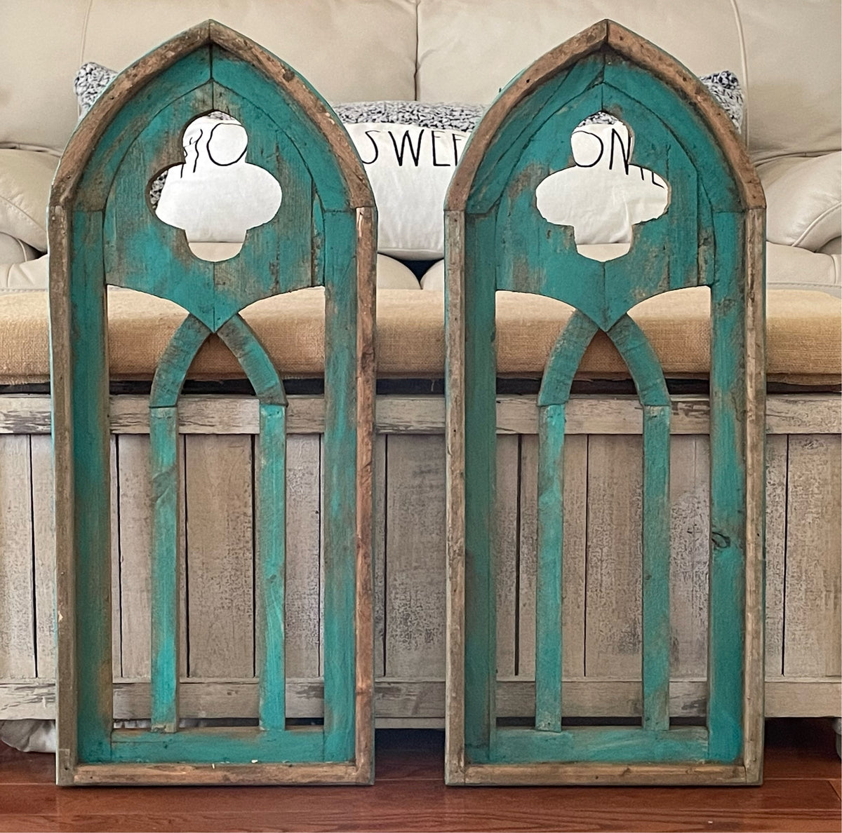 Rustic Modern Farmhouse French Country Wood Cathedral Arch Wall Decor