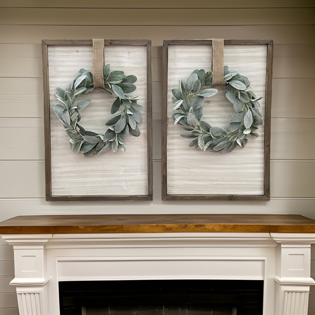 Rustic Farmhouse Wood Wall Decor Including Wreath