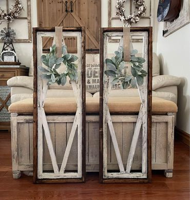Large Rustic Farmhouse Wood Arch Wall Decor Including Wreath