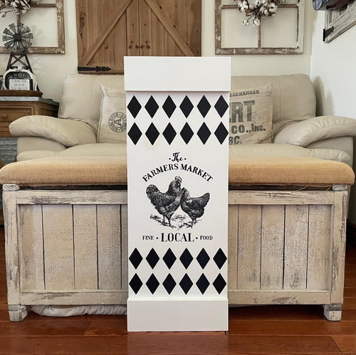 Farmers market wood painted shutter wall decor