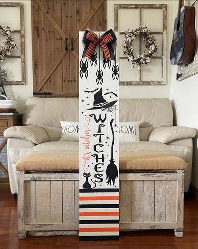 It’s October Witches Wood Painted Porch Leaner