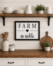 Load image into Gallery viewer, Farm To Table Farmhouse Wall Decor | Kitchen Sign