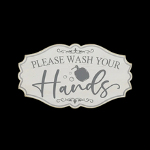 Load image into Gallery viewer, Please Wash Your Hands Bathroom Wall Decor Sign | Farmhouse Bathroom Decor | Rustic Wood Bathroom Sign