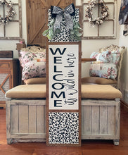 Load image into Gallery viewer, Welcome It's Wild in Here Porch Leaner Sign | Leopard Print Farmhouse Decor