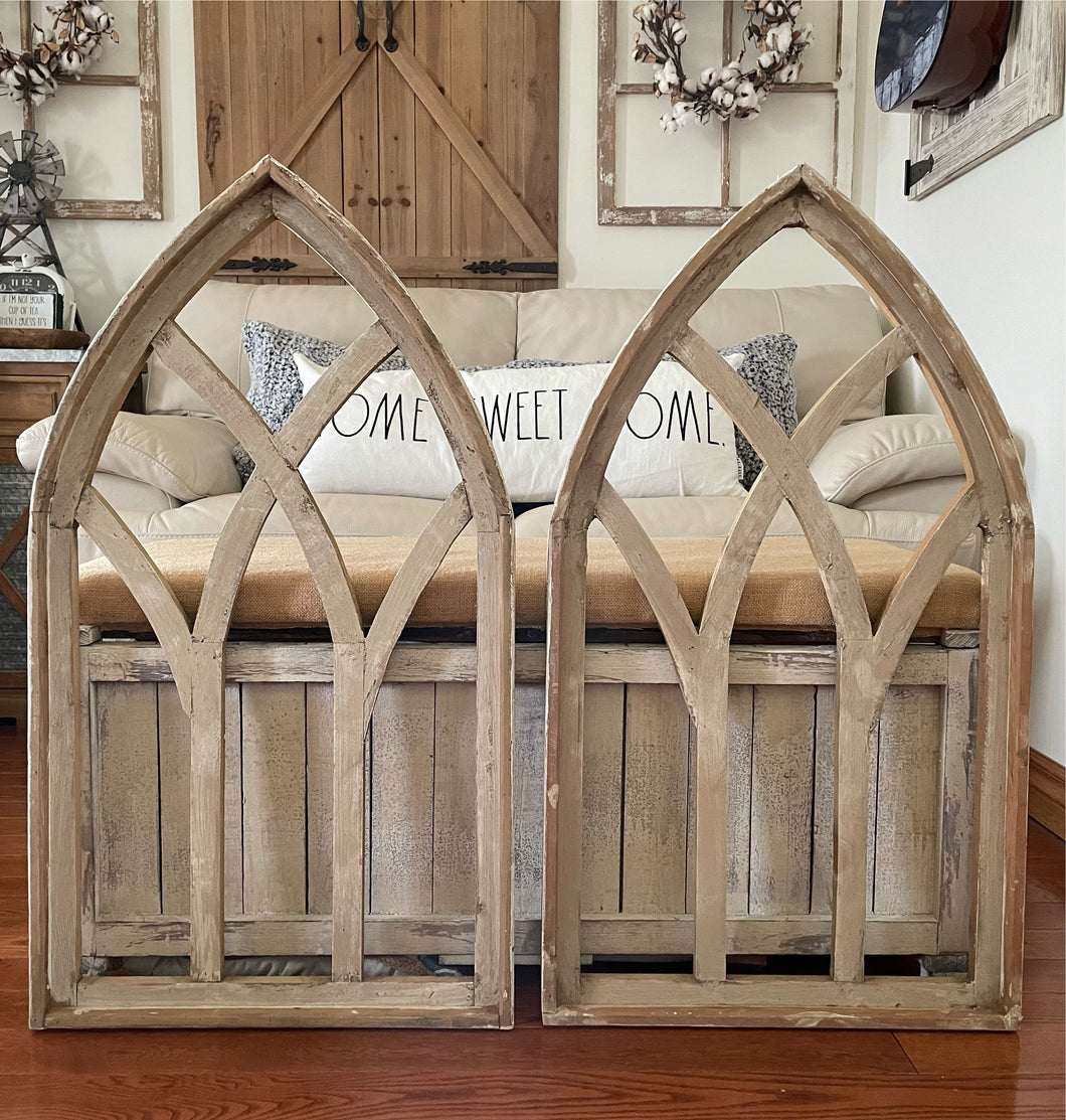 Large Rustic Farmhouse Distressed Wooden Arch Wall Decor