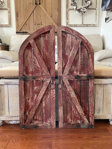 Rustic Farmhouse Wood Decorative Barn Door Set Of Two