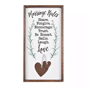 Marriage Rules Wood Wall Decor
