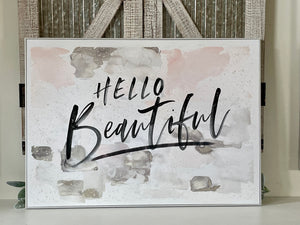 Hello Beautiful Wood Wall Decor