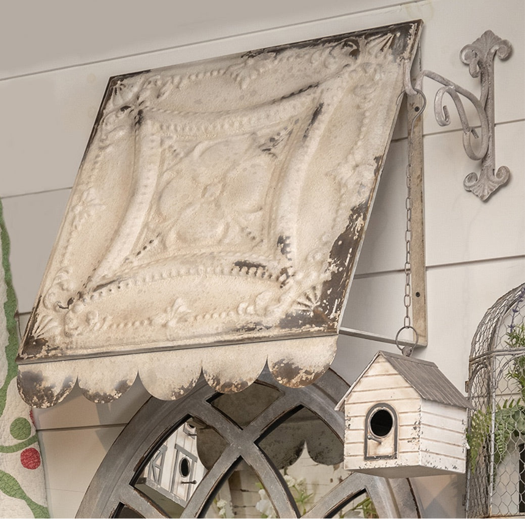 French Country Farmhouse Vintage Style Decorative Metal Awning