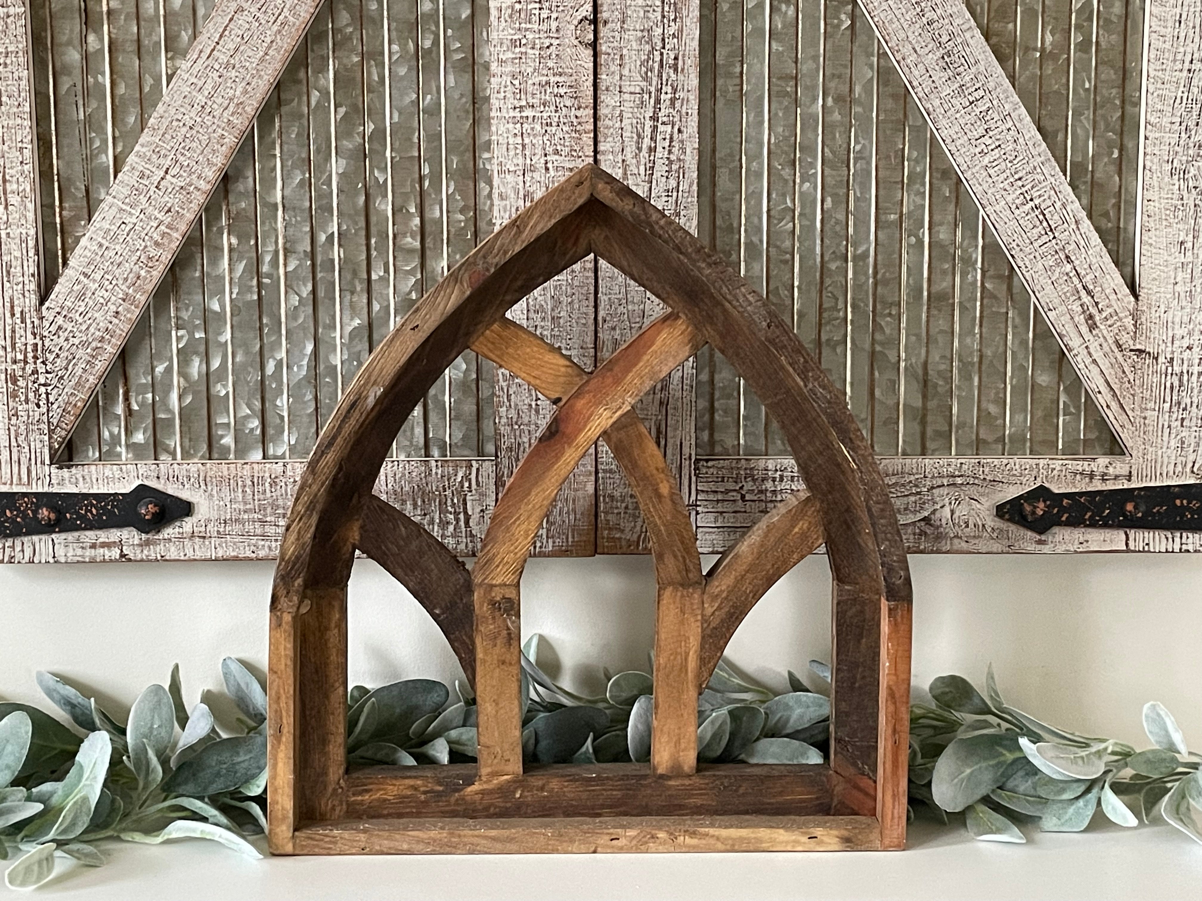 Small Wood Rustic Farmhouse Cathedral Arch Wall Decor Unique And Chic Decor