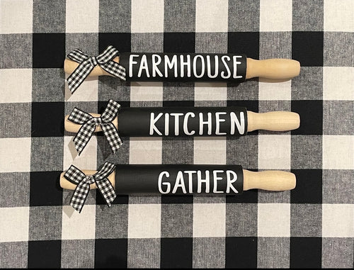 Farmhouse Tiered Tray Mini Rolling Pin Set Of Three