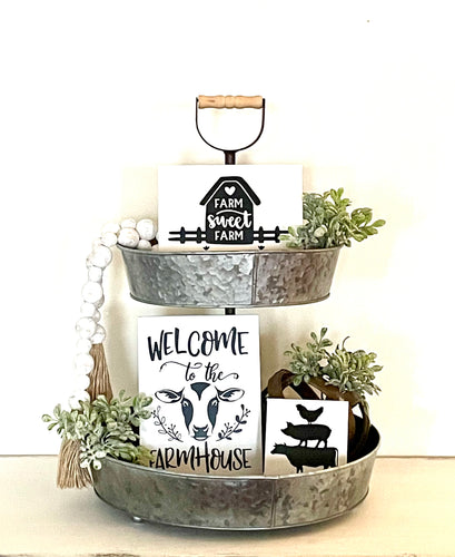 Tier Tray 3 Piece Sign Set
