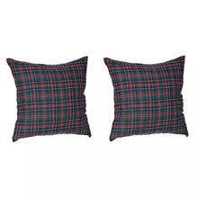Load image into Gallery viewer, Set Of Two Plaid Feather Pillows