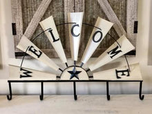 Load image into Gallery viewer, Welcome Metal Windmill With Hooks