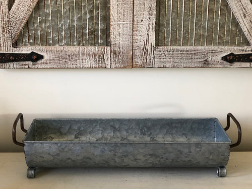 Galvanized Metal Tray Table Decor