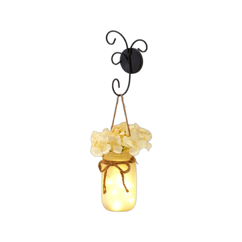 Set Of Two Mason Jar Light Up Wall Sconces