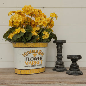 Farmhouse Flower Market / Bee Metal Bucket