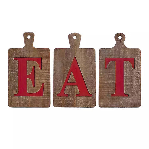 Eat Wood Wall Decor Set
