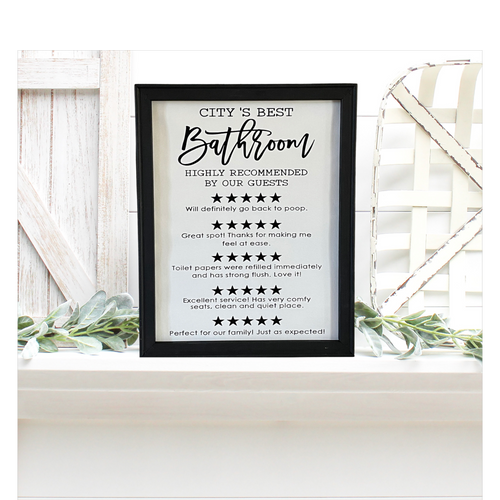 City’s Best Bathroom Funny Wall Decor Sign