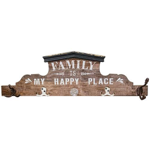 Family Wood Wall Decor With Hooks