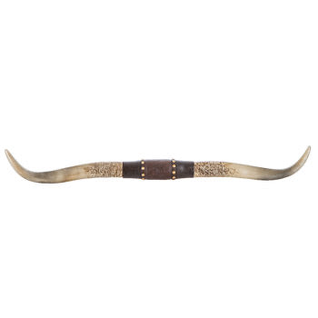 Longhorn Wall Decor With Faux Leather And Studs