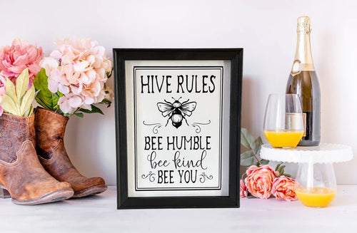 Hive Rules, Bee Humble, Bee Kind, Bee You Farmhouse Wall Decor