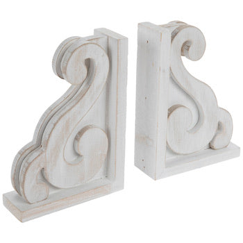 Wood Corbel Bookend Set