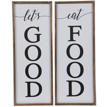 Load image into Gallery viewer, Let’s Eat Good Food Wood Wall Decor Set