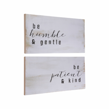 Load image into Gallery viewer, Be Humble Be Patient Farmhouse Wood Wall Decor Set