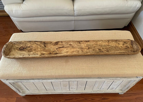 Extra Large Wood Rustic Farmhouse Baguette Dough Bowl