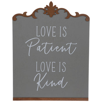 Love Us Patient Wood Wall Decor
