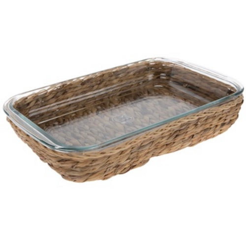 Farmhouse Glass Baking Dish With Basket