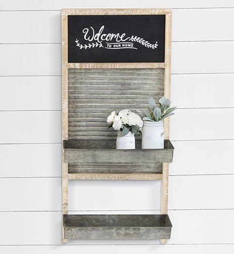 Welcome to our home wood and metal organizer