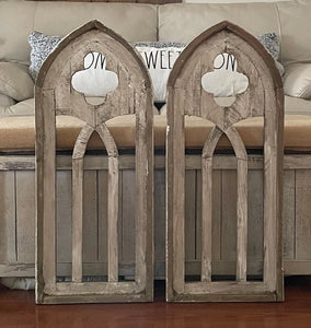 Rustic Modern Farmhouse French Country Wood Cathedral Arch Wall Decor