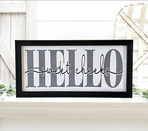 Hello Sweet Cheeks Farmhouse Bathroom Wall Decor