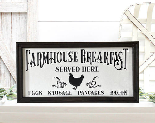 Farmhouse Breakfast Served Here Vintage Style Farmhouse Kitchen Wall Decor Sign