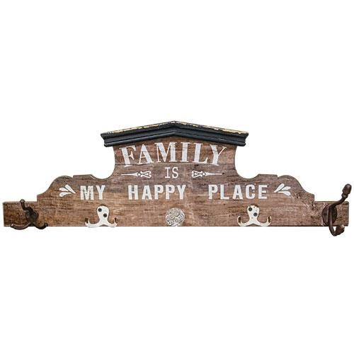 Family Wood Wall Decor With Hooks