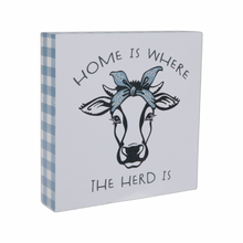 Load image into Gallery viewer, Home Is Where The Herd Is Wood Table Or Wall Decor