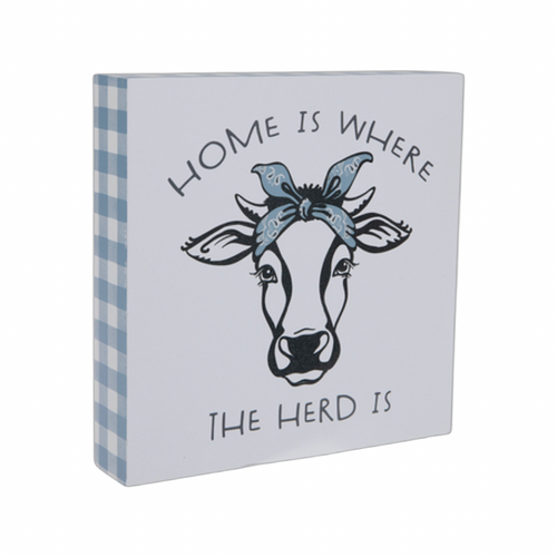 Home Is Where The Herd Is Wood Table Or Wall Decor