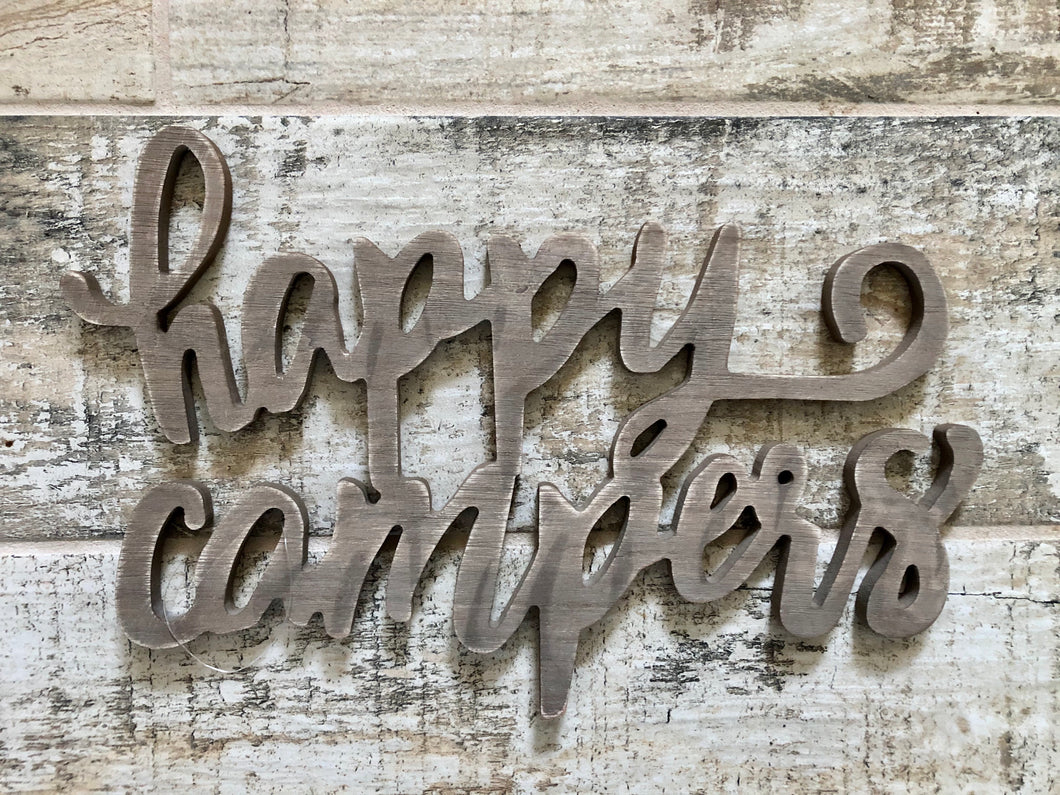 Happy Campers Wood Wall Decor