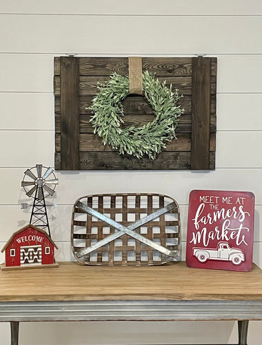 Large Wood Wall Decor Including Wreath