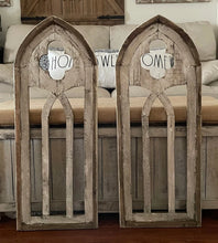 Load image into Gallery viewer, Rustic Modern Farmhouse French Country Wood Cathedral Arch Wall Decor