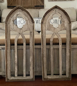 Rustic Modern Farmhouse French Country Wood Cathedral Arch Wall Decor