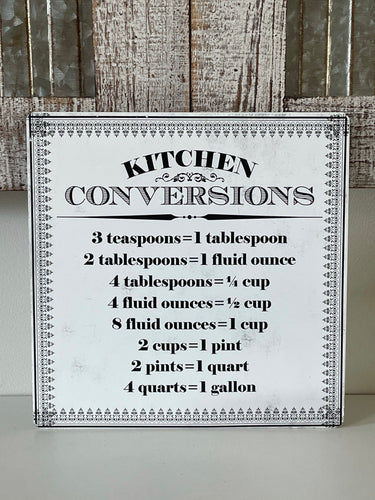 Metal Kitchen Conversion Wall Decor
