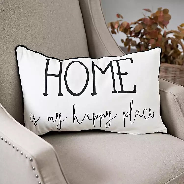 Home Is My Happy Place Feather Pillow