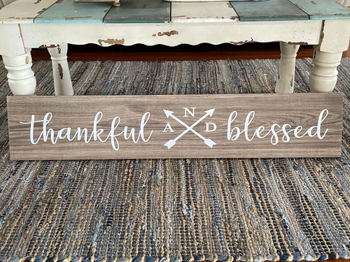 Large Thankful And Blessed Wood Wall Decor