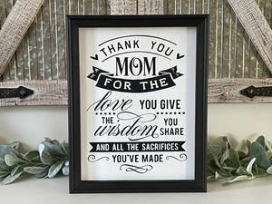 Thank You Mom Wall Decor