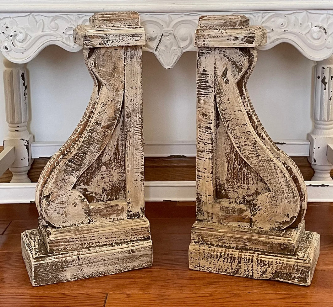 Large Rustic Farmhouse Wood Corbel Set Of Two