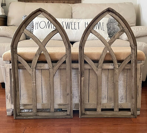 Rustic Farmhouse French Country Wood Cathedral Arch Wall Decor