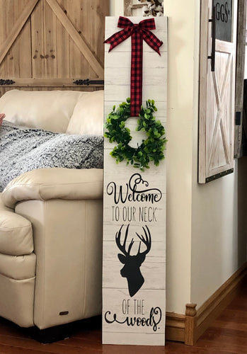 Large Welcome To Our Neck Of The Woods Wall Decor